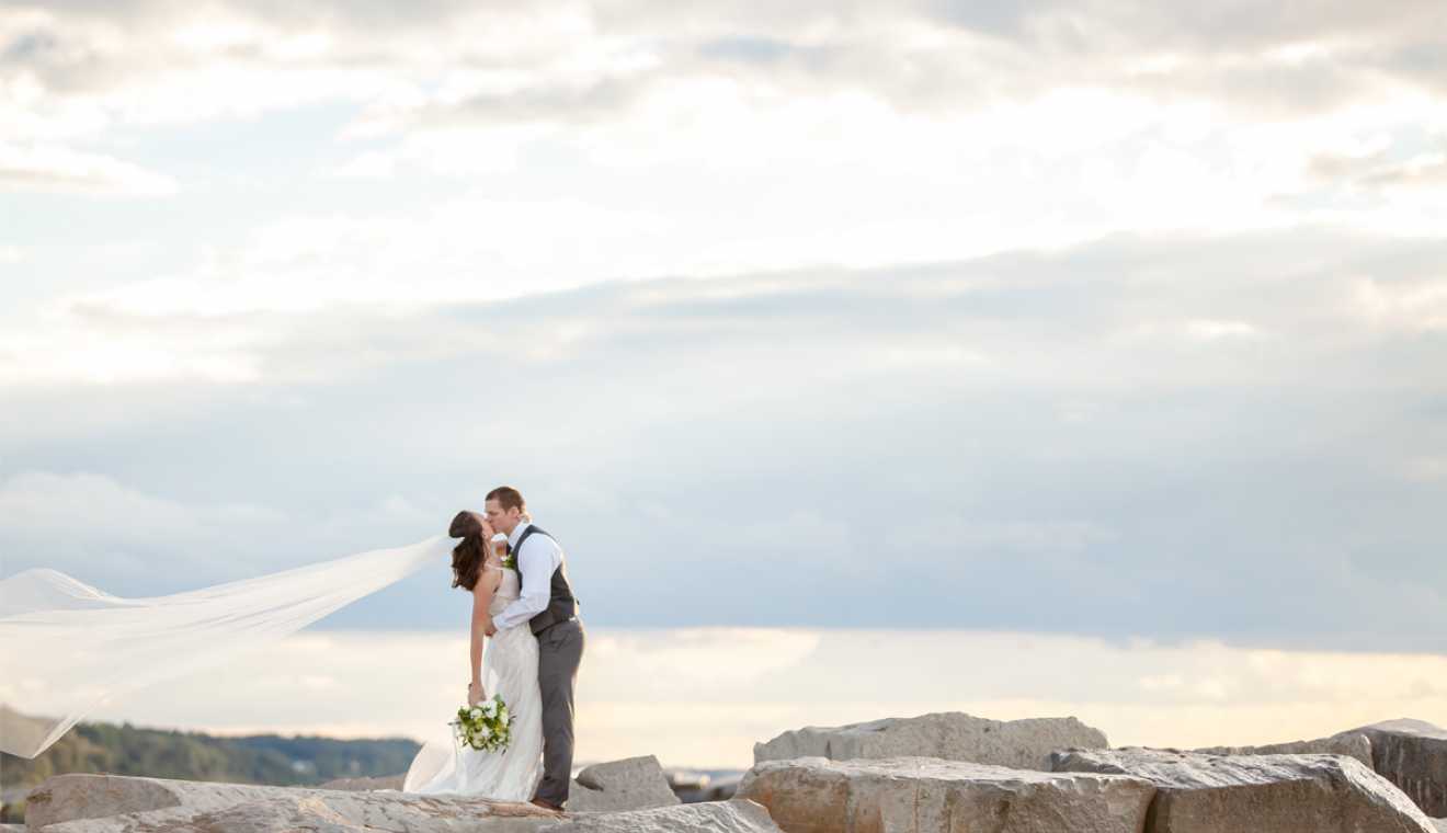 Couple at New Buffalo Beach | New Buffalo Michigan Wedding Photographer - Toni Jay Photography