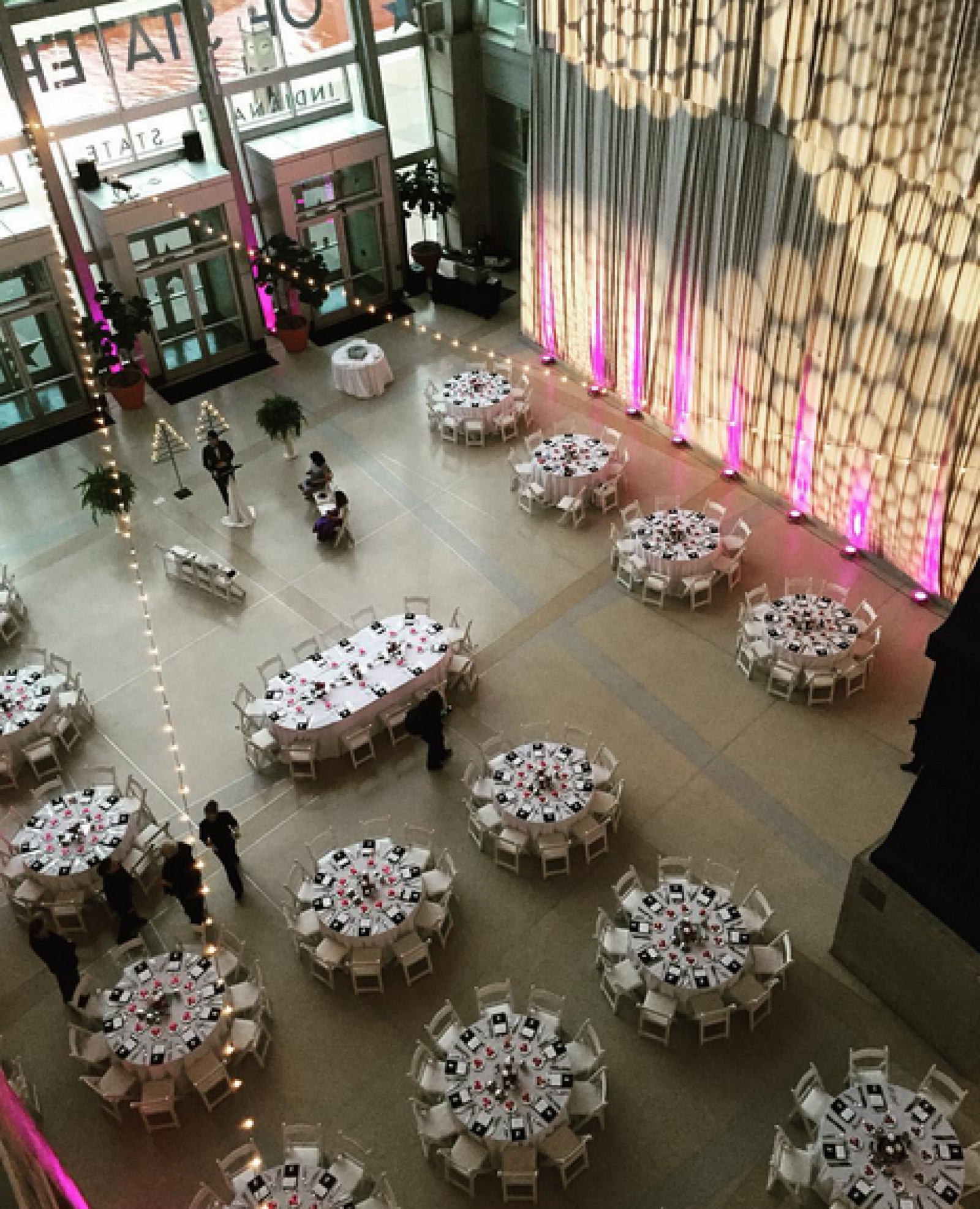 birdseye view of reception hall