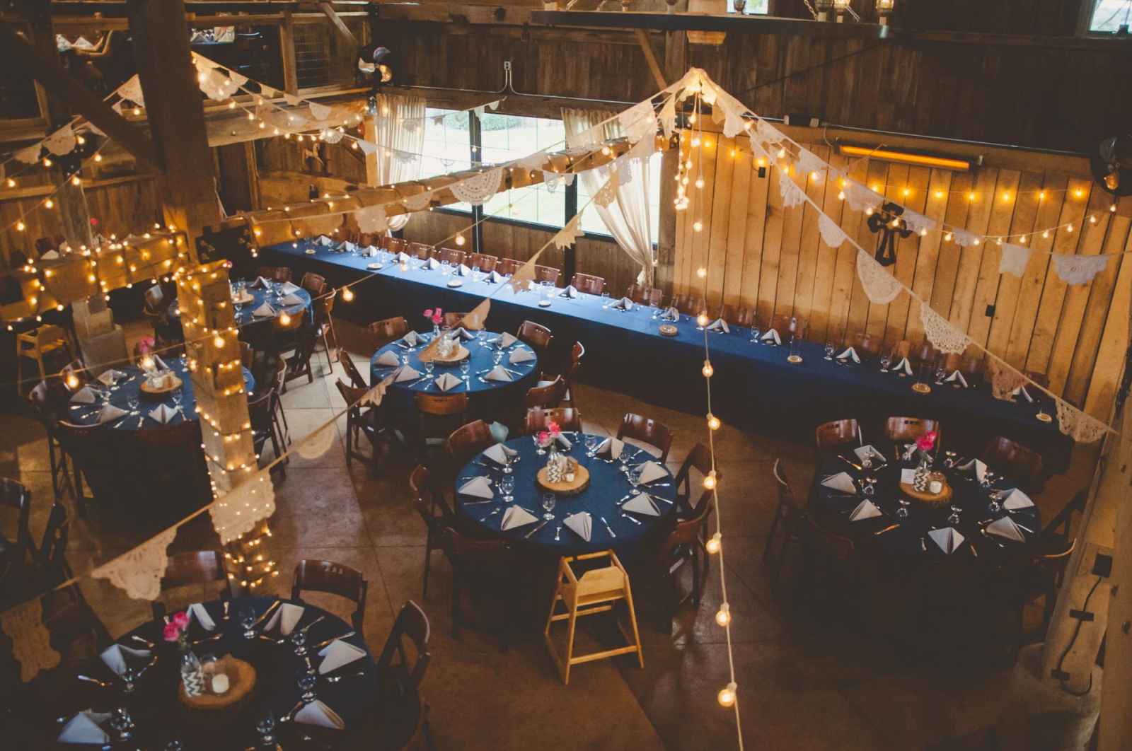 wedding barn all set up