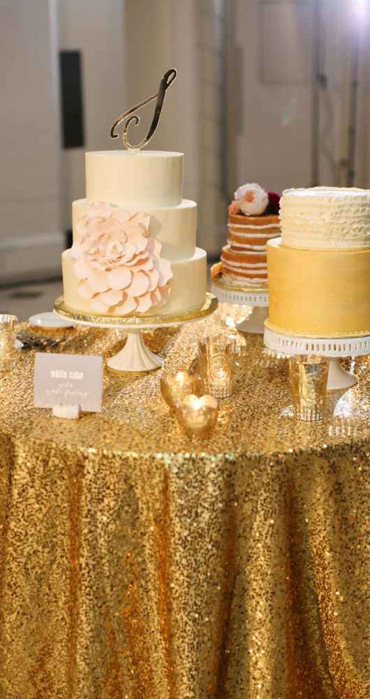 glittery cake table