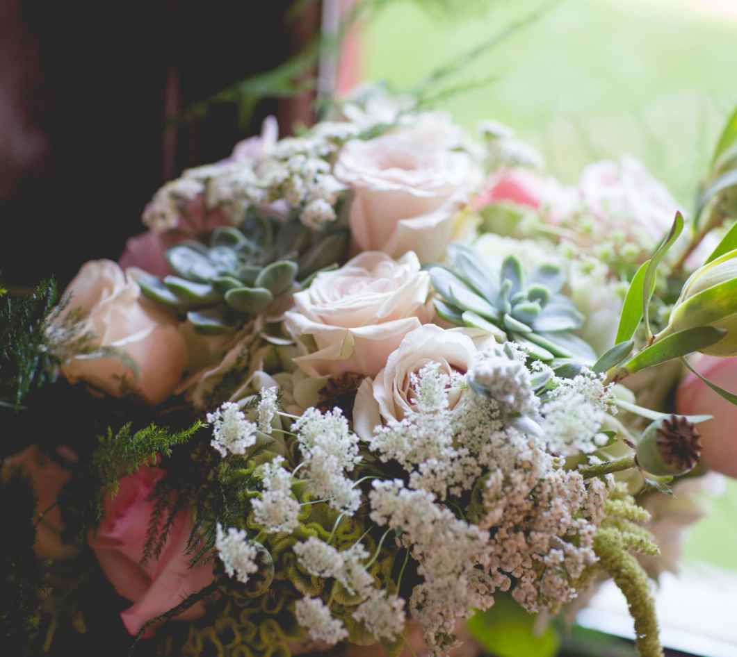 mint and blush bouquet