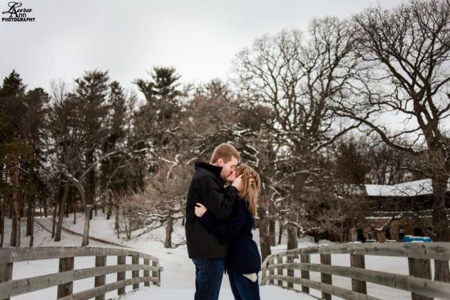 winter engagement photo