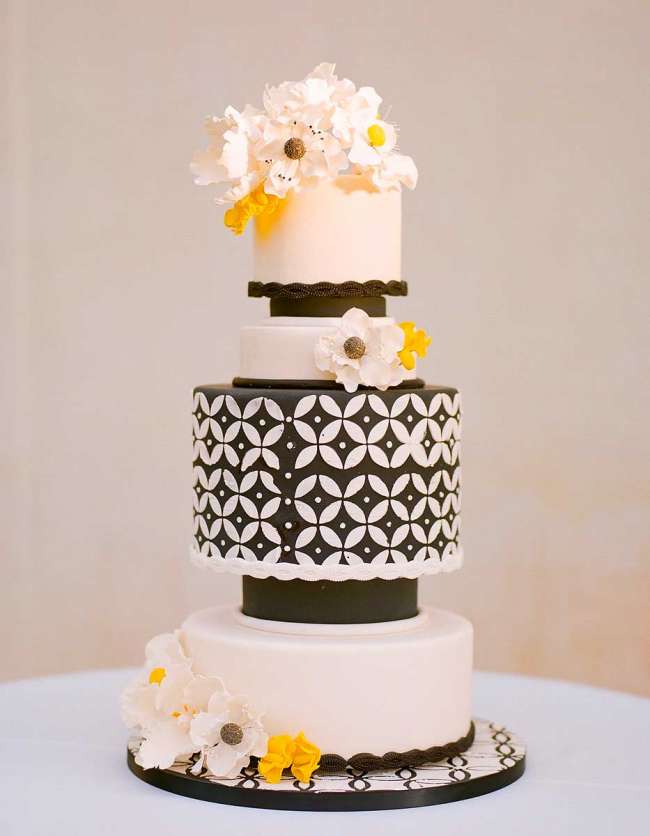 Black, White and Yellow Cake