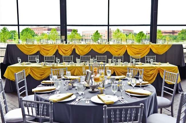 Gray & Yellow Guest & Head Tables