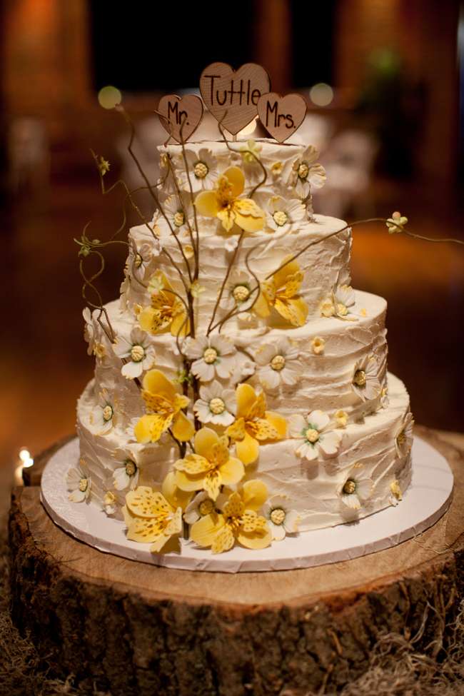 Yellow & White Rustic Cake