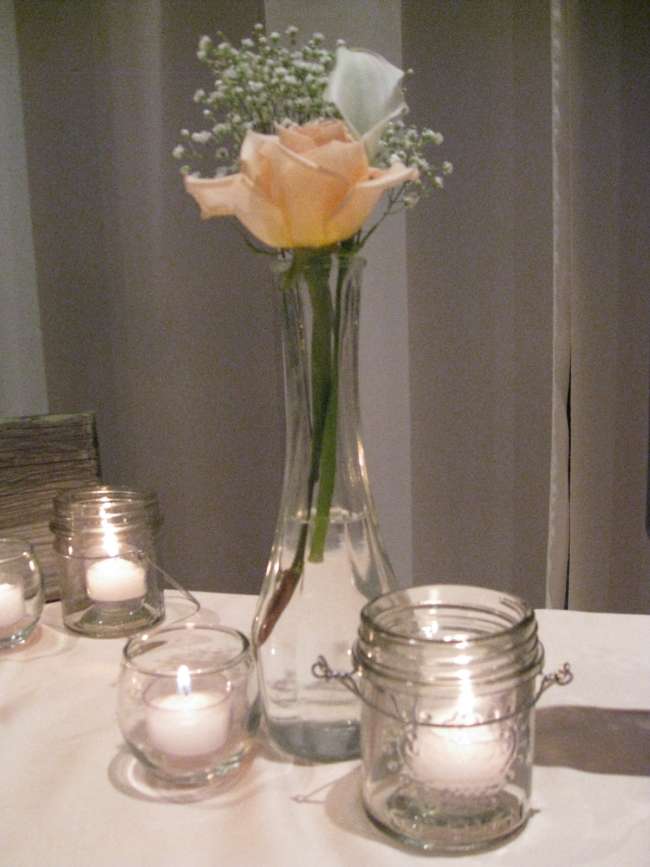 Rose Centerpieces with Candles
