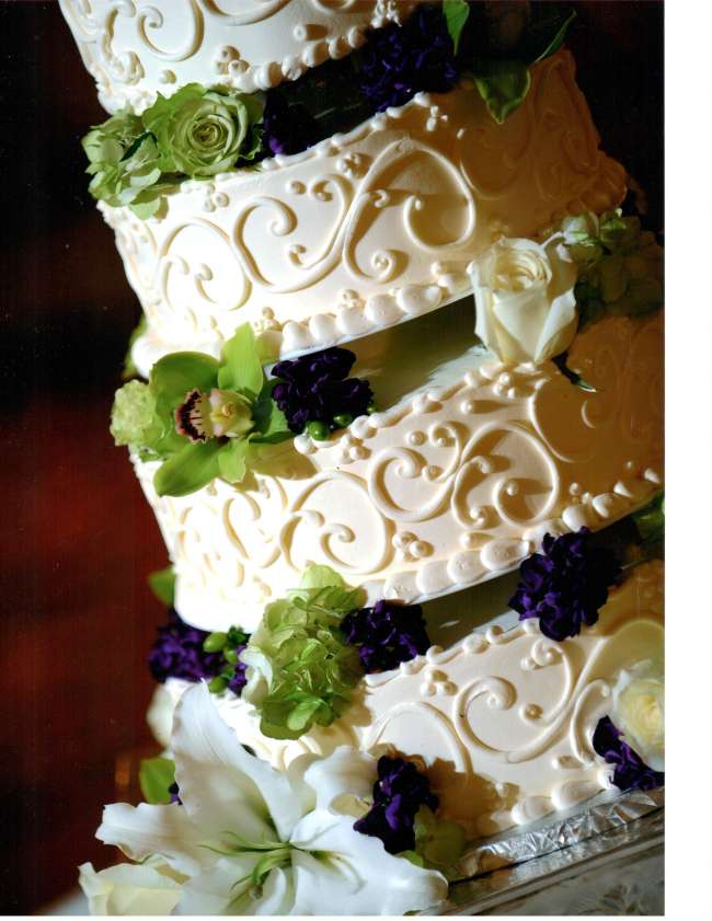 Green and Purple Wedding Cake