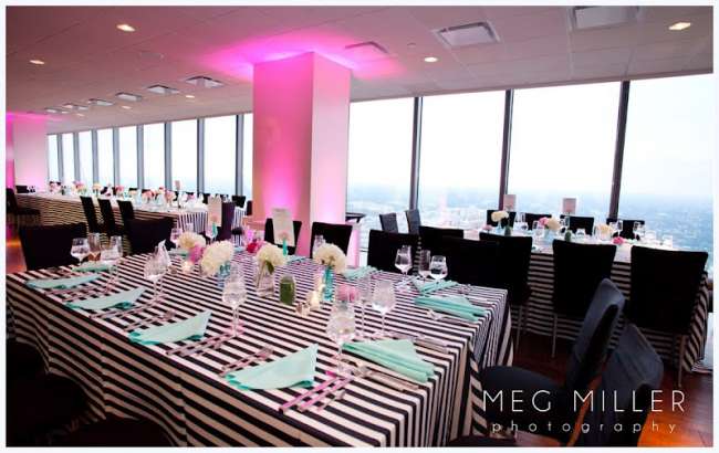 Black & White Reception With Pops of Color