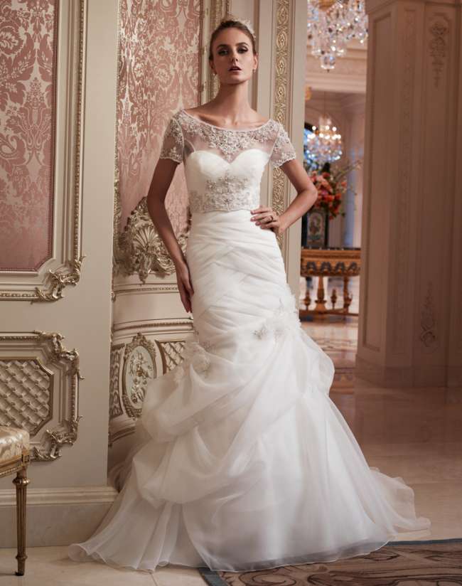 Bridal Dress with Illusion Neckline