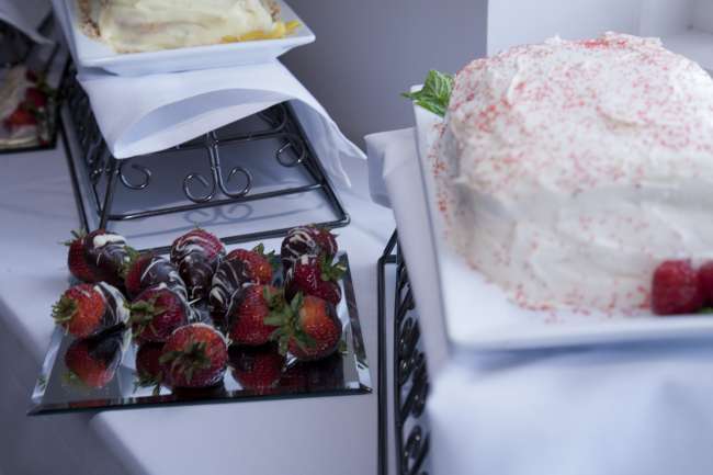 Dessert options at a wedding reception