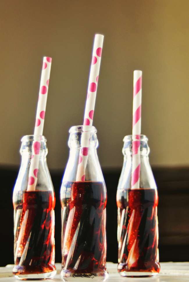 Coke bottle glasses for wedding favors