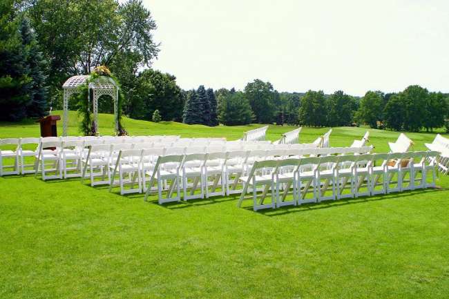 Outdoor ceremony on the green