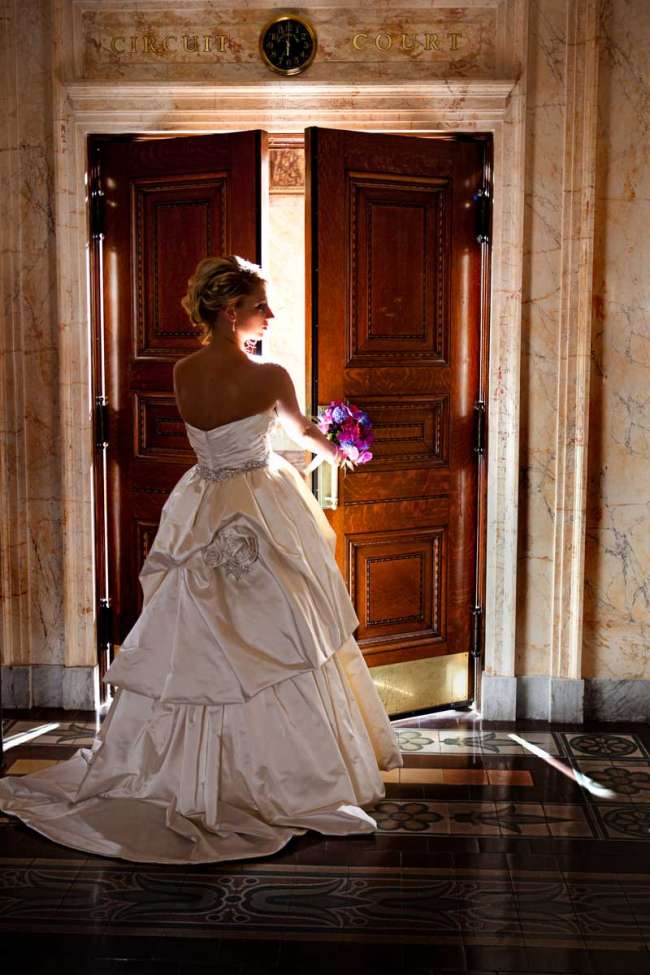 Bride Opening Doors