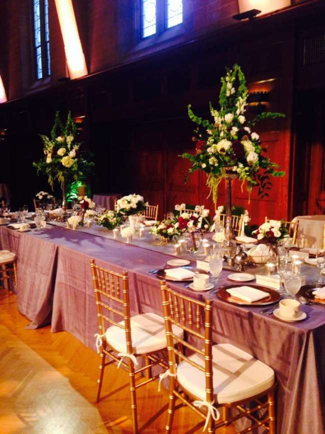 Head Table With Tall Centerpieces