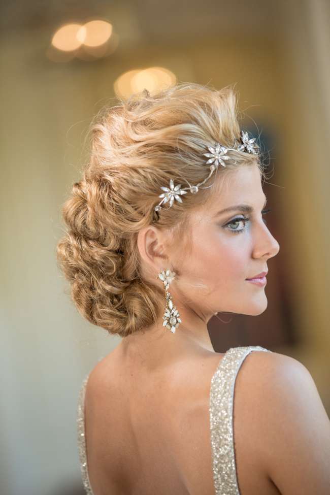 Casual Updo With Crystal Headpiece