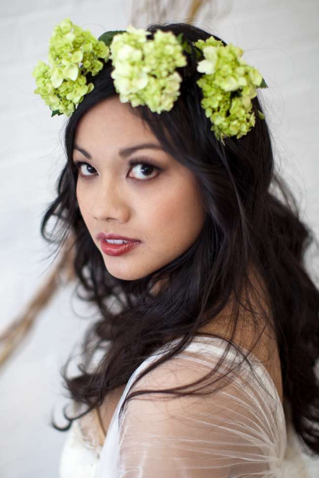 Relaxed Hair With Floral Headpiece
