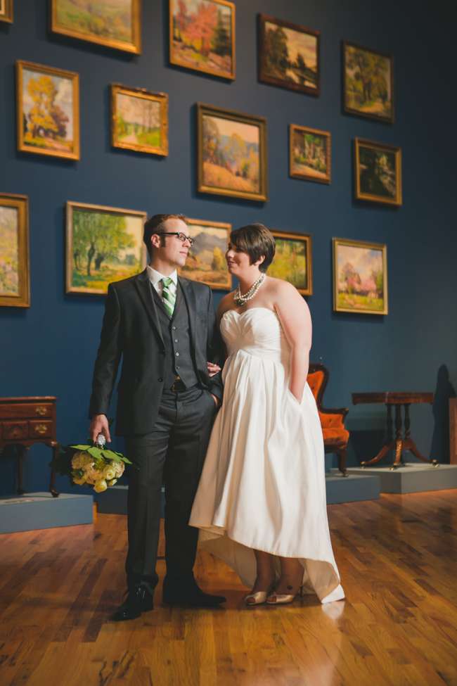 Bride & Groom in the Fort Wayne Museum of Art