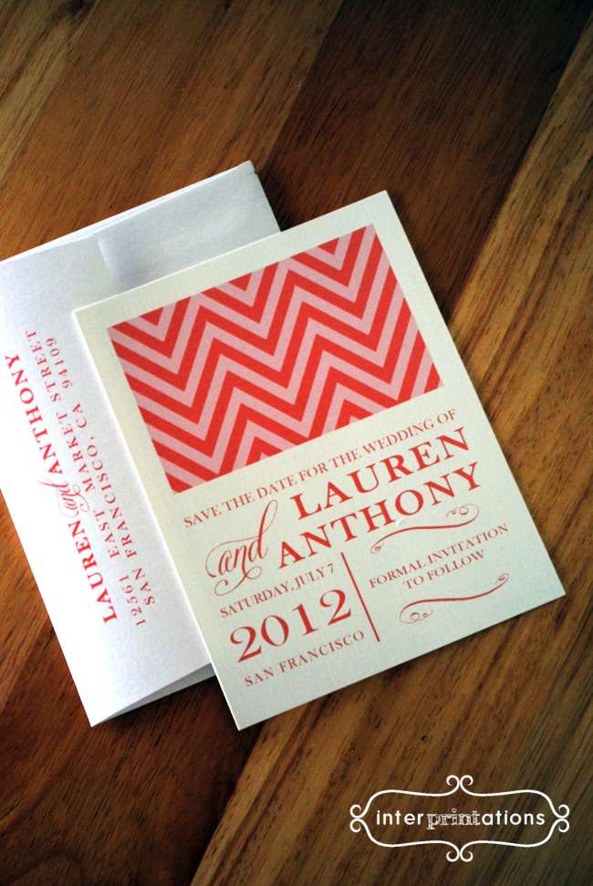 Chevron Save the Date Card