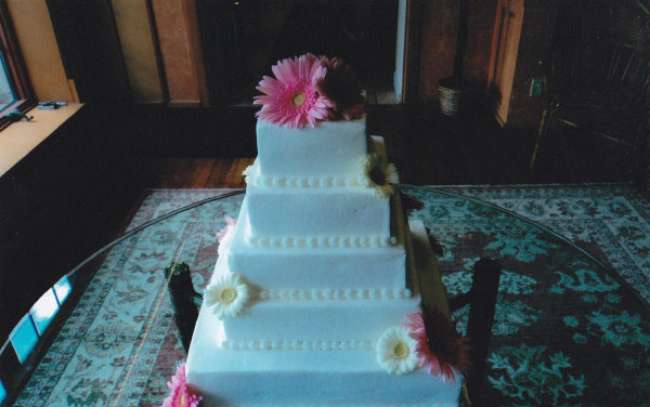 Five tiered wedding cake