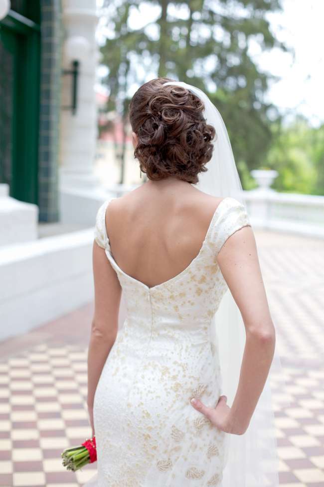 Low back wedding dress