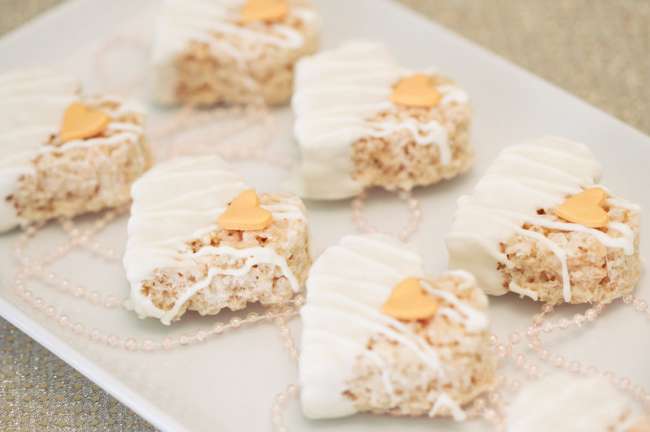 Rice crispies are elegantly decorated