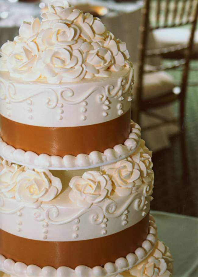 Gold and White Cake