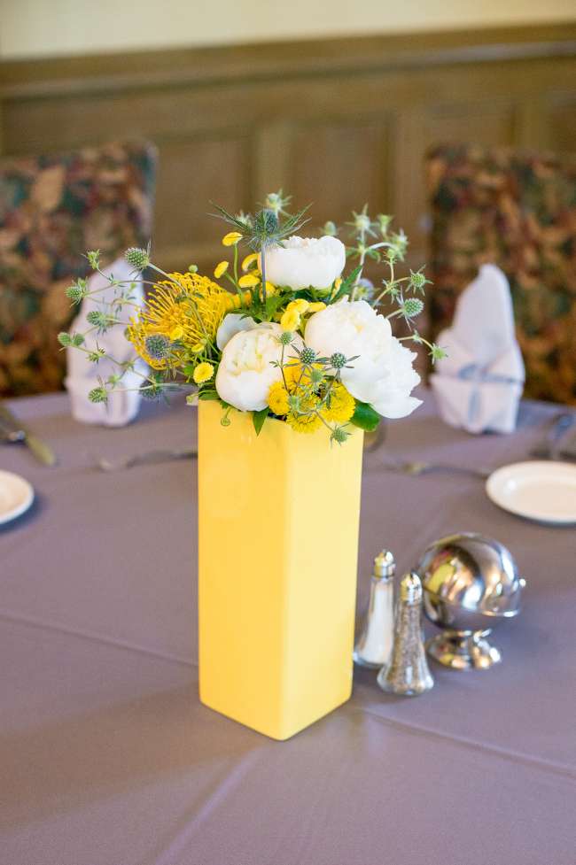 Yellow and White Centerpiece