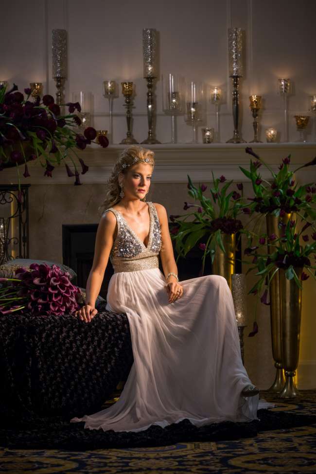 Grecian-Inspired Wedding Gown & Hair