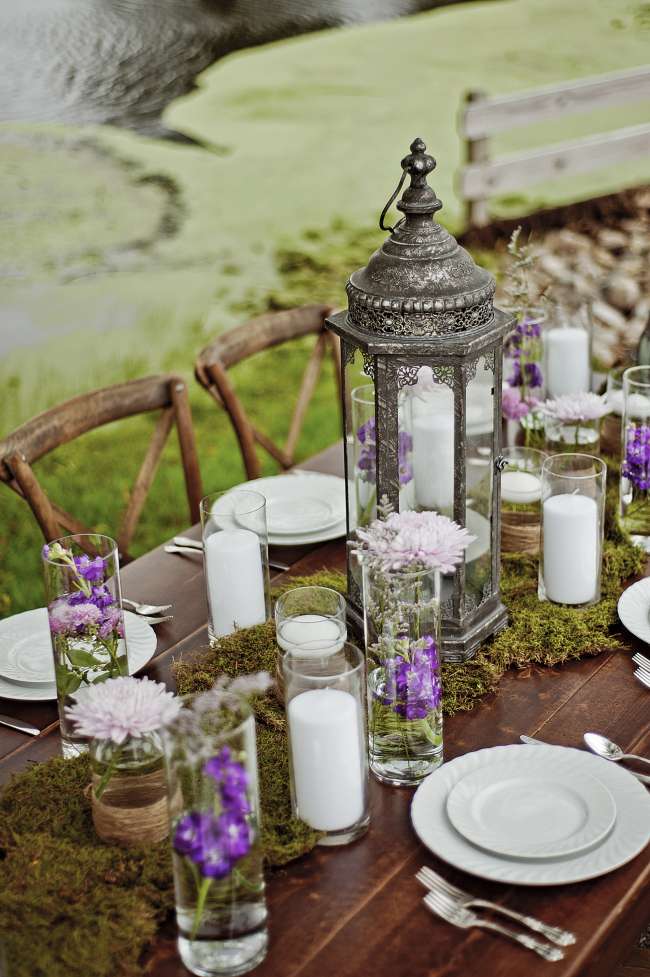 Rustic Tablescape at Outdoor Reception