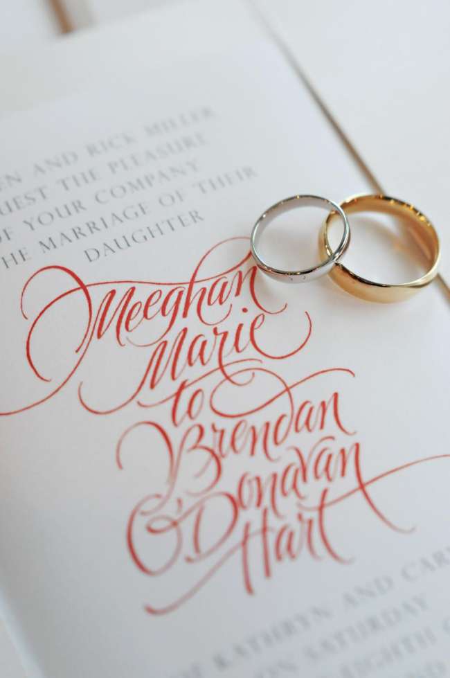 Couple's Rings on Invitation