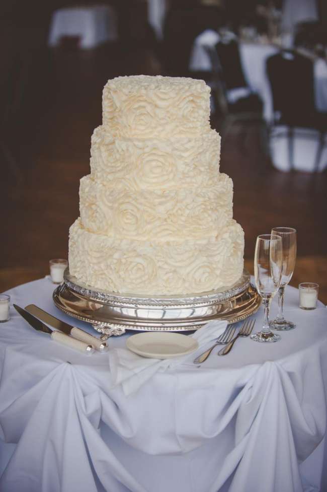 Four-Tiered, All-White Cake