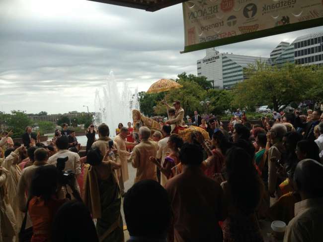 Groom Riding Horse to Indian Wedding Ceremony at Morris Performing Arts Center