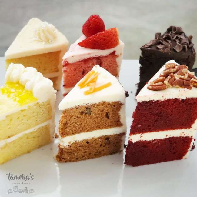 Tasting Box - 6 Slices of Cake: Red Velvet, Carrot Cake, Lemon Cream, Vanilla Almond, Red Berry, Chocolate Ganache