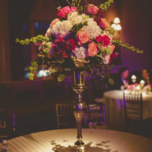 Floral Centerpiece at Palais Royale ballroom reception
