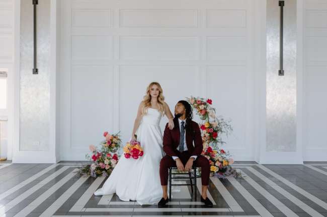 Punk Meets Boho in this Bright + Colorful Elopement Wedding Styled Shoot