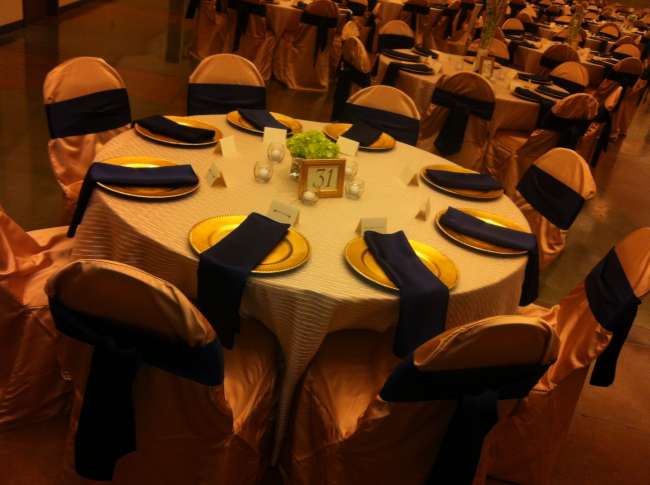 Navy & Gold Reception Table