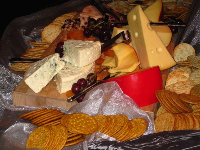 Cheese display at a wedding reception