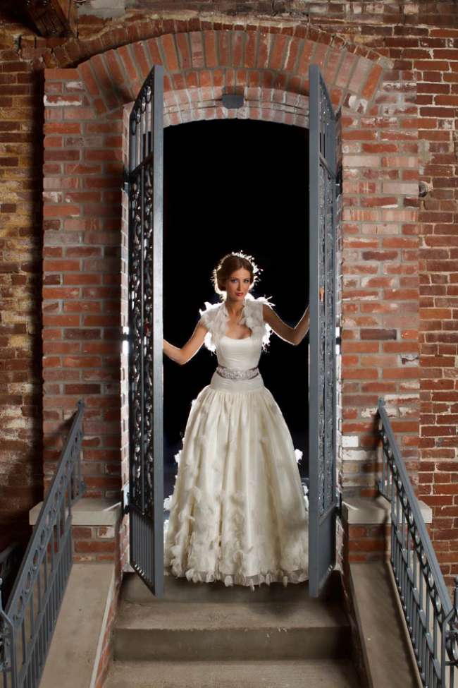 Dramatic Shot of a Bride in a Doorway