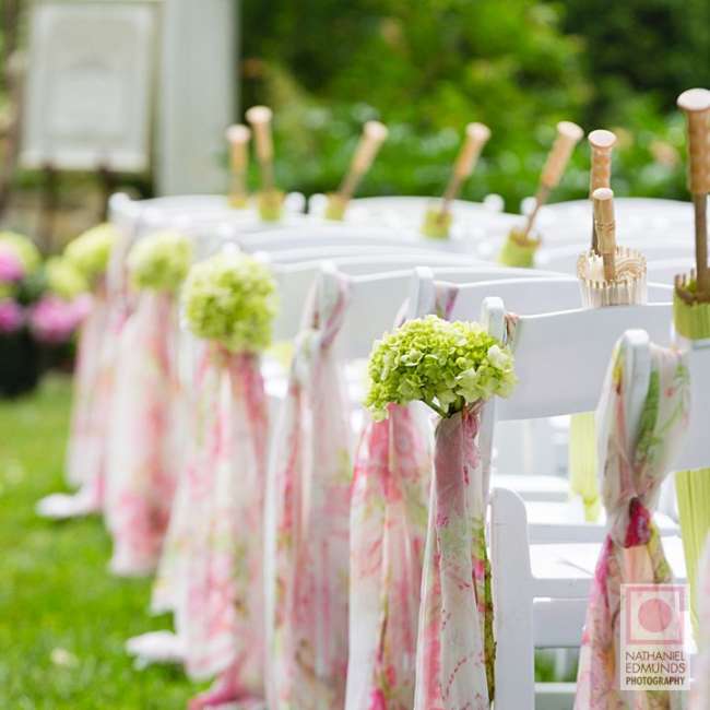 Chair decor for outdoor ceremony