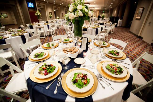 Pre-Plated Salads in Elegant Reception