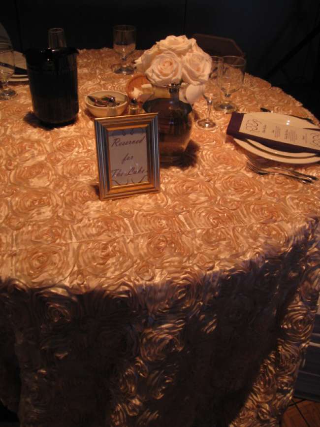 Textured Table Cloth on Reserved Table