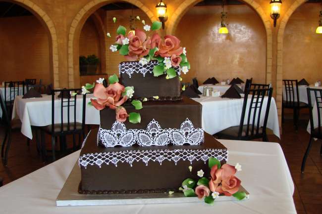 3-Tiered Lace Chocolate Cake