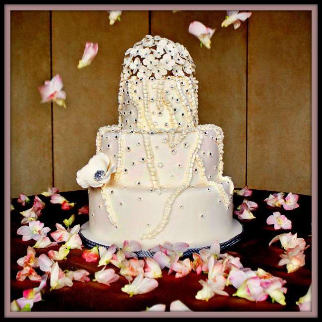 Diamond studded wedding cake