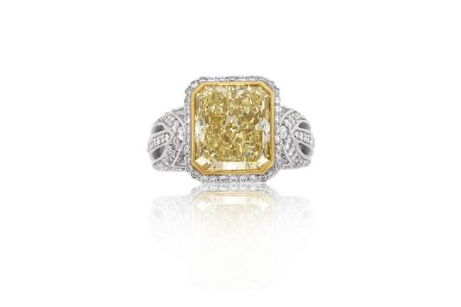 Two-Toned Cushion-Cut Engagement Ring