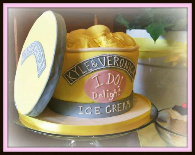 Ice cream themed wedding cake