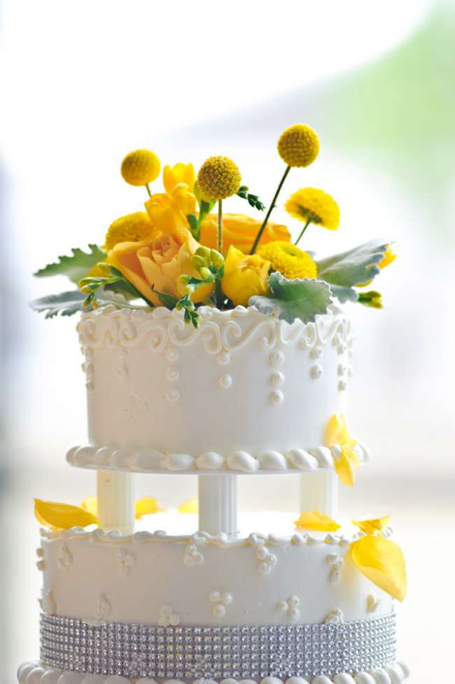 Yellow Flowers on Cake