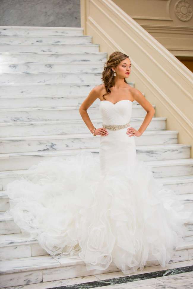 Lace Trumpet Gown with Detachable Tulle Skirt